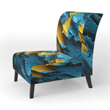 Rough Love Slavic Abstract Painting Yellow Blue - Modern Arm Chair