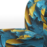 Rough Love Slavic Abstract Painting Yellow Blue - Modern Arm Chair