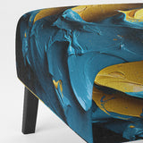 Rough Love Slavic Abstract Painting Yellow Blue - Modern Arm Chair
