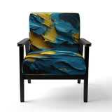 Rough Love Slavic Abstract Painting Yellow Blue - Modern Arm Chair