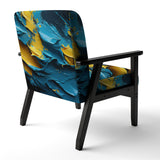 Rough Love Slavic Abstract Painting Yellow Blue - Modern Arm Chair