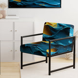 Rough Love Slavic Abstract Painting Yellow Blue - Modern Arm Chair