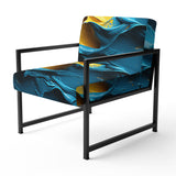 Rough Love Slavic Abstract Painting Yellow Blue - Modern Arm Chair