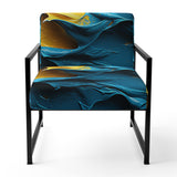 Rough Love Slavic Abstract Painting Yellow Blue - Modern Arm Chair