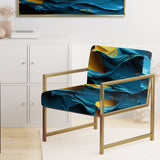 Rough Love Slavic Abstract Painting Yellow Blue - Modern Arm Chair