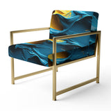 Rough Love Slavic Abstract Painting Yellow Blue - Modern Arm Chair
