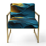 Rough Love Slavic Abstract Painting Yellow Blue - Modern Arm Chair