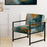 Comfort Of Glory Abstract Expressionism Blue - Modern Arm Chair