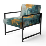 Comfort Of Glory Abstract Expressionism Blue - Modern Arm Chair