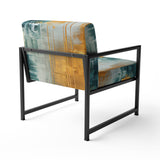 Comfort Of Glory Abstract Expressionism Blue - Modern Arm Chair
