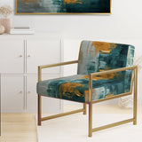 Comfort Of Glory Abstract Expressionism Blue - Modern Arm Chair