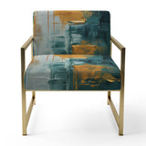 Comfort Of Glory Abstract Expressionism Blue - Modern Arm Chair