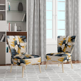 Yes To Everything Abstract Nova Blue - Modern Arm Chair