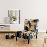 Yes To Everything Abstract Nova Blue - Modern Arm Chair