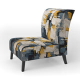 Yes To Everything Abstract Nova Blue - Modern Arm Chair
