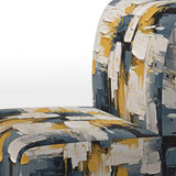 Yes To Everything Abstract Nova Blue - Modern Arm Chair