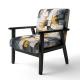 Yes To Everything Abstract Nova Blue - Modern Arm Chair