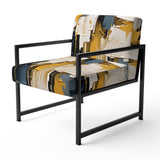Yes To Everything Abstract Nova Blue - Modern Arm Chair