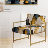 Yes To Everything Abstract Nova Blue - Modern Arm Chair