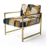 Yes To Everything Abstract Nova Blue - Modern Arm Chair