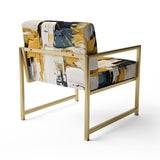 Yes To Everything Abstract Nova Blue - Modern Arm Chair