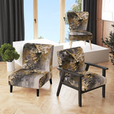 Dreams Of Abundance Black And Gold - Modern Accent Slipper Chair
