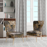 Dreams Of Abundance Black And Gold - Modern Accent Slipper Chair