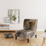 Dreams Of Abundance Black And Gold - Modern Accent Slipper Chair
