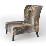Dreams Of Abundance Black And Gold - Modern Accent Slipper Chair