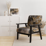 Dreams Of Abundance Black And Gold - Modern Accent Slipper Chair