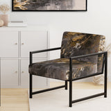 Dreams Of Abundance Black And Gold - Modern Accent Slipper Chair