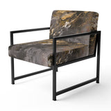 Dreams Of Abundance Black And Gold - Modern Accent Slipper Chair
