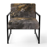Dreams Of Abundance Black And Gold - Modern Accent Slipper Chair