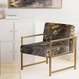 Dreams Of Abundance Black And Gold - Modern Accent Slipper Chair