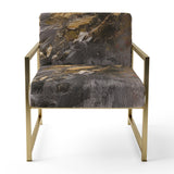 Dreams Of Abundance Black And Gold - Modern Accent Slipper Chair