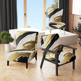 Waves Of Midnight Passion Abstract Black Gold - Modern Arm Chair