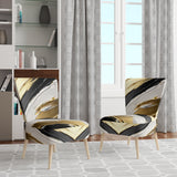 Waves Of Midnight Passion Abstract Black Gold - Modern Arm Chair