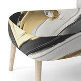 Waves Of Midnight Passion Abstract Black Gold - Modern Arm Chair