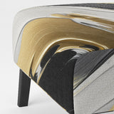 Waves Of Midnight Passion Abstract Black Gold - Modern Arm Chair