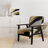 Waves Of Midnight Passion Abstract Black Gold - Modern Arm Chair