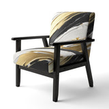 Waves Of Midnight Passion Abstract Black Gold - Modern Arm Chair
