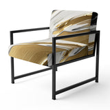 Waves Of Midnight Passion Abstract Black Gold - Modern Arm Chair