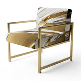 Waves Of Midnight Passion Abstract Black Gold - Modern Arm Chair