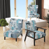 Serene Subtility In Abstract Light Blue - Modern Arm Chair