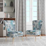 Serene Subtility In Abstract Light Blue - Modern Arm Chair