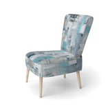 Serene Subtility In Abstract Light Blue - Modern Arm Chair