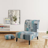 Serene Subtility In Abstract Light Blue - Modern Arm Chair