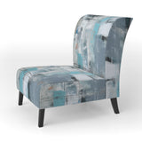 Serene Subtility In Abstract Light Blue - Modern Arm Chair