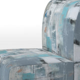 Serene Subtility In Abstract Light Blue - Modern Arm Chair