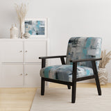 Serene Subtility In Abstract Light Blue - Modern Arm Chair